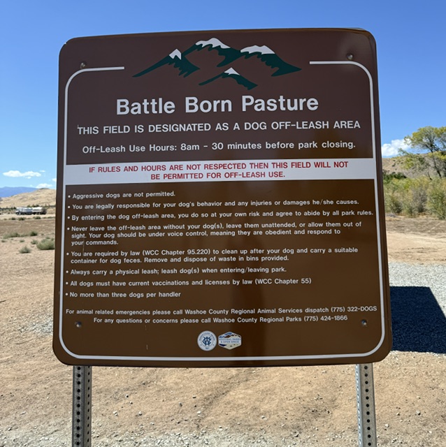 Battle Born Pasture sign